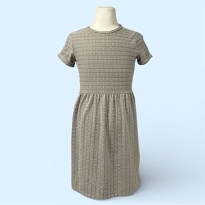 LOFT Gray Striped Dress